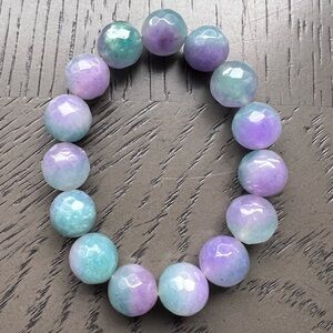 Faceted chalcedony bracelet 13mm 6.5’